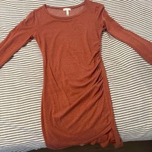 Leith medium ruched dress burnt Orange worn twice